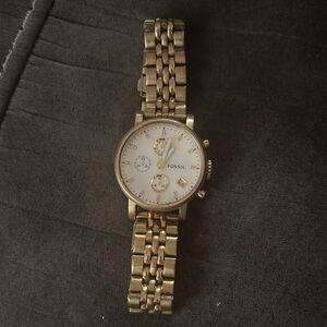 Fossil Gold Chronograph Watch
